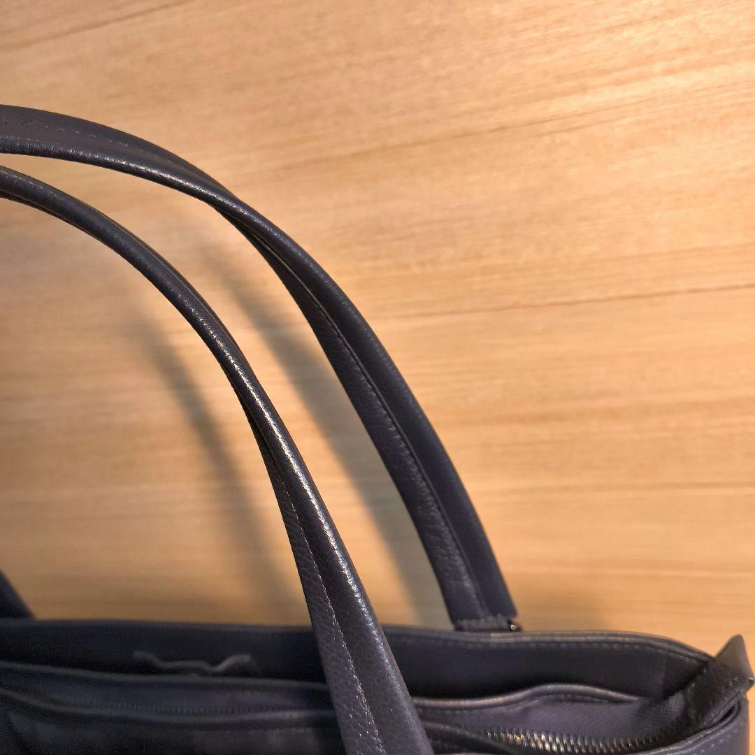 BLUE SINCERE　ビジネスバッグ　トート　レザー　紺色　A4可　肩掛け可