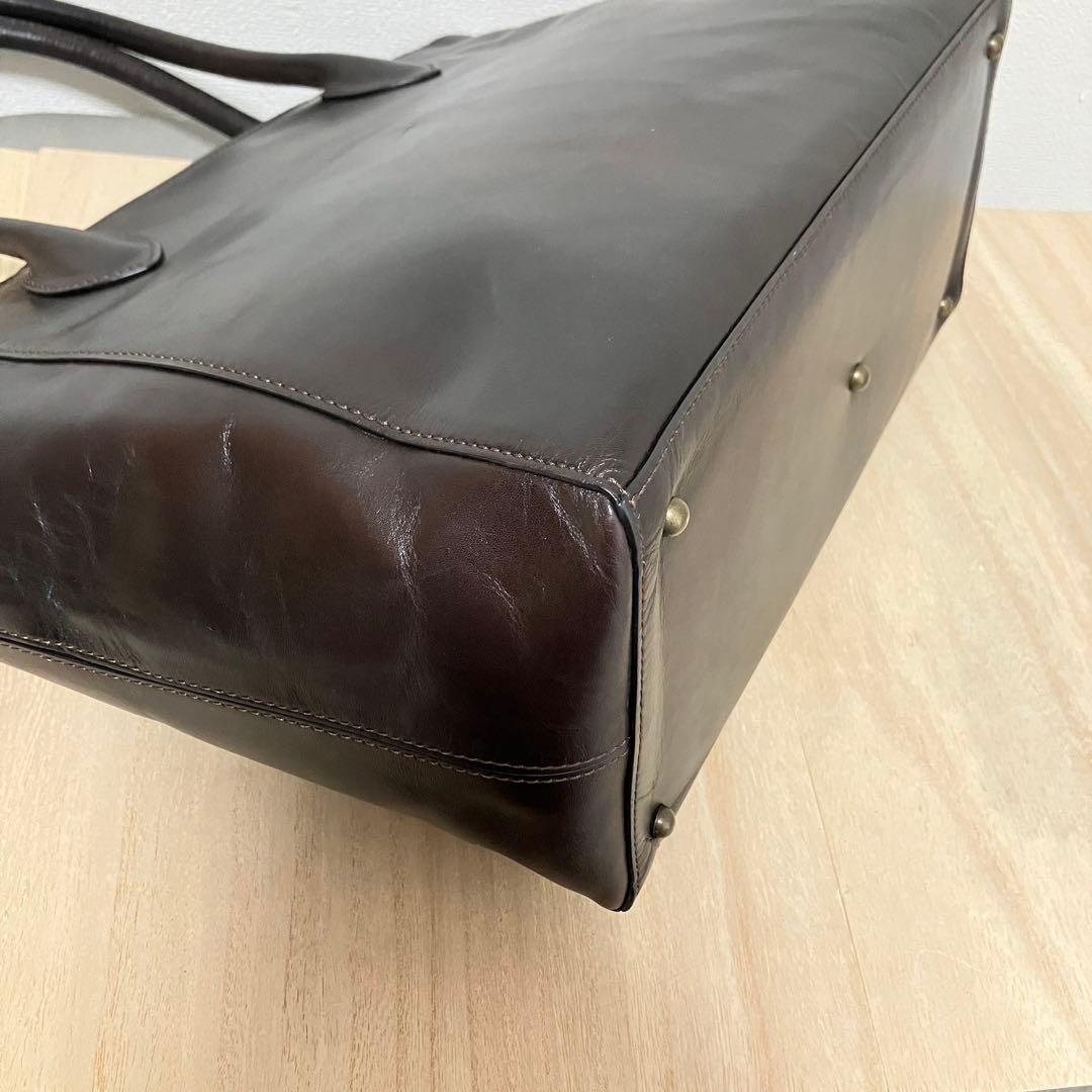 マザーハウス✨アンティーク✨キャリア トート✨定価4.3万円✨A4/PC可✨美品