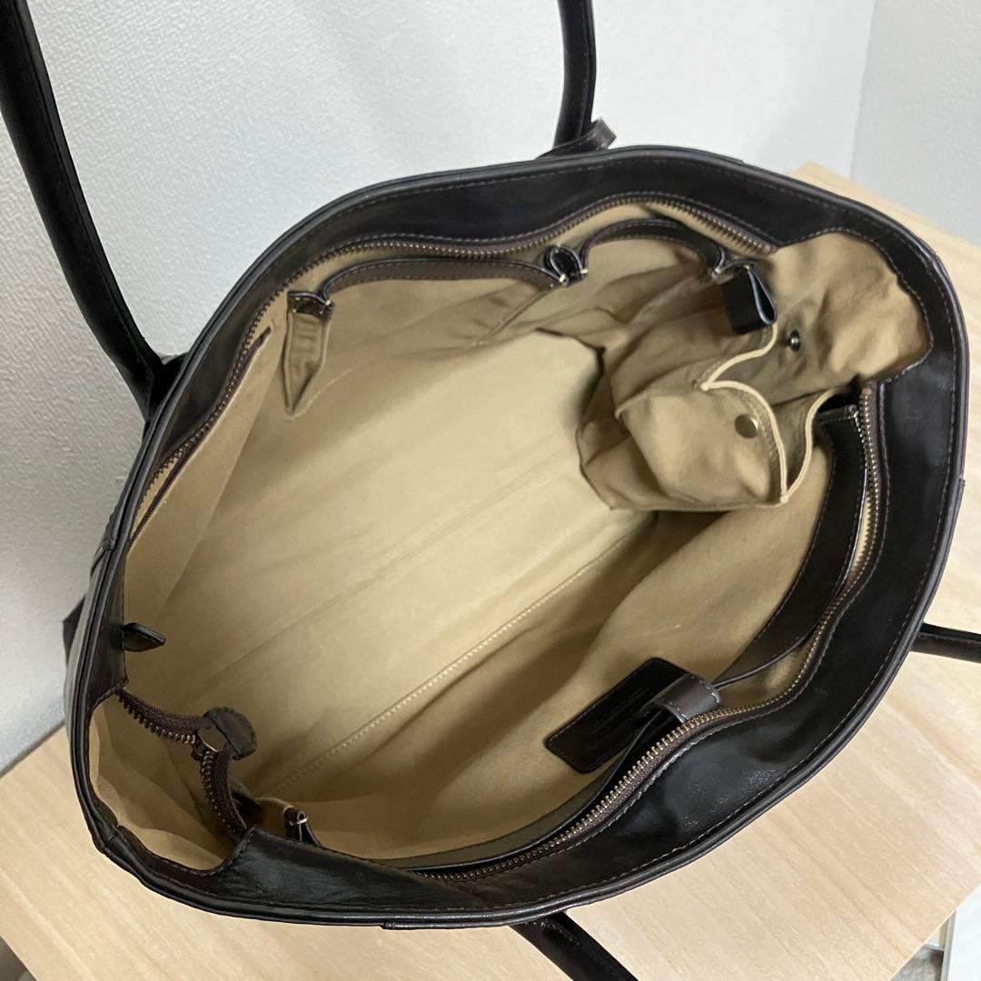 マザーハウス✨アンティーク✨キャリア トート✨定価4.3万円✨A4/PC可✨美品