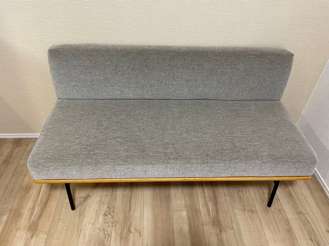 グレー 布地 2人掛けソファ　unico ウニコ
