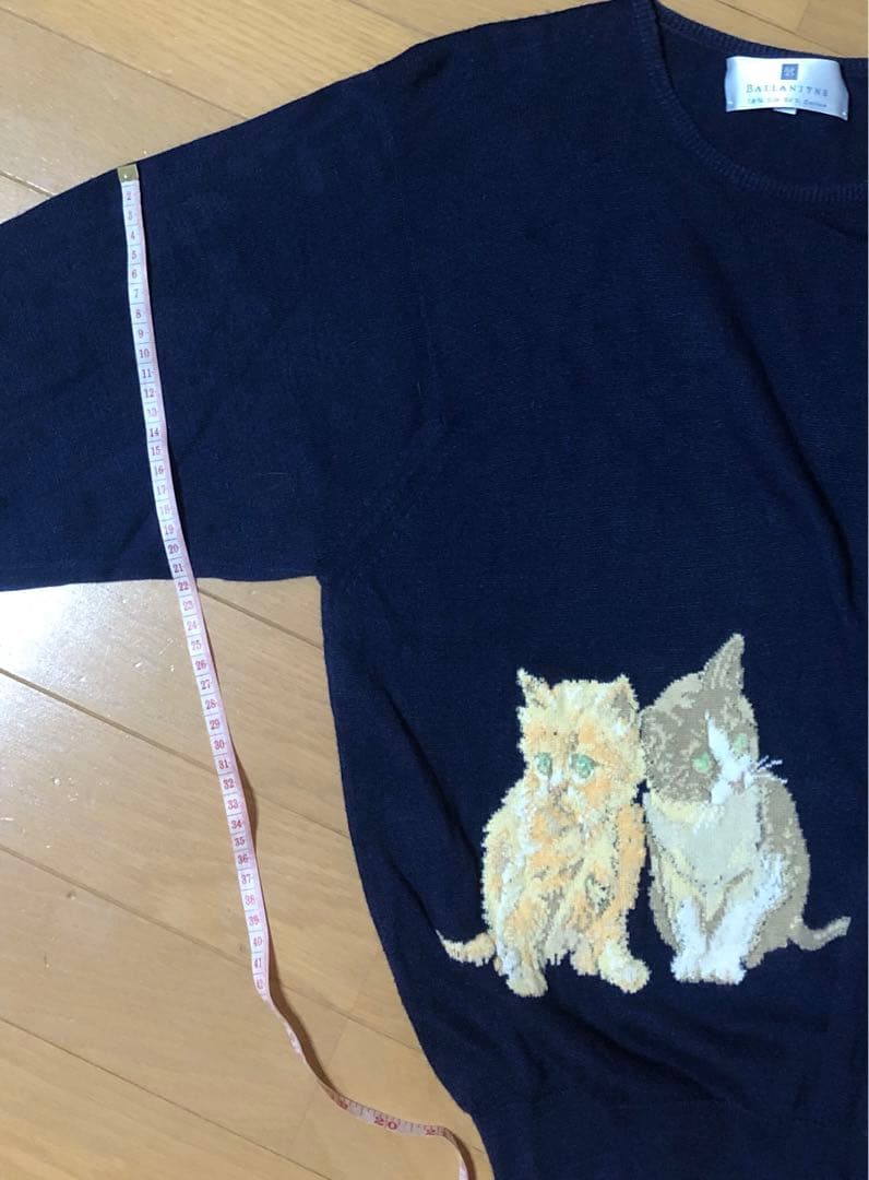 BALLANTYNE シルクコットン　子猫デザイン　ニットセーター