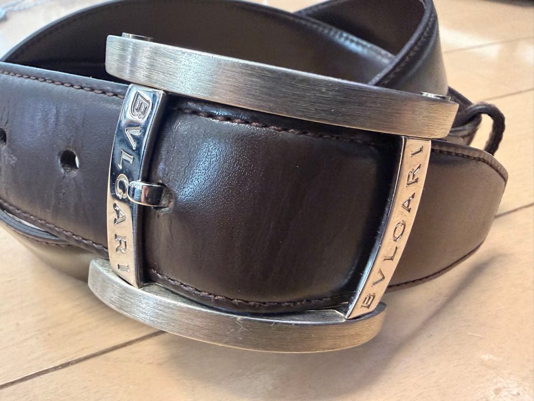BVLGARI ブラウンレザーベルト