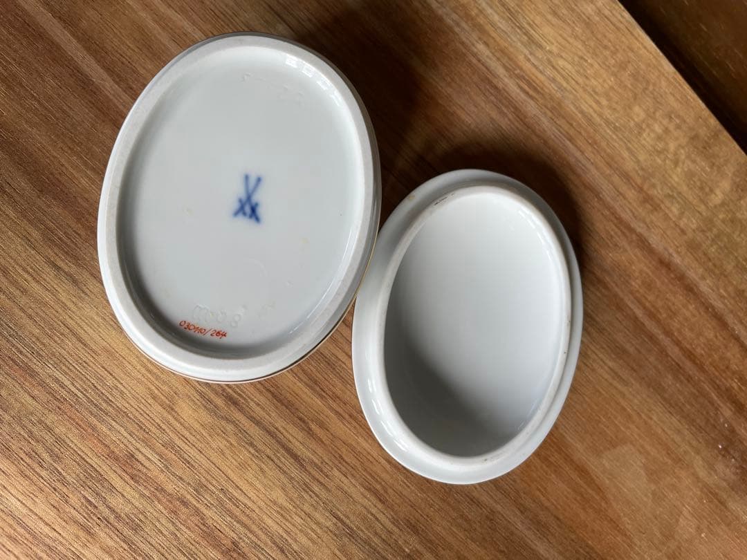 マイセン　オーバル型　フラワー　　ボックス　小物入れ