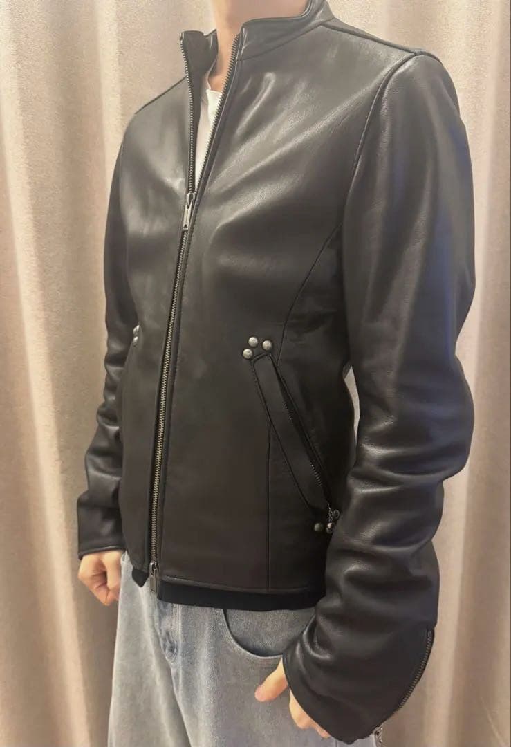 MIHARA YASUHIRO 黒 レザーシングルライダースジャケット