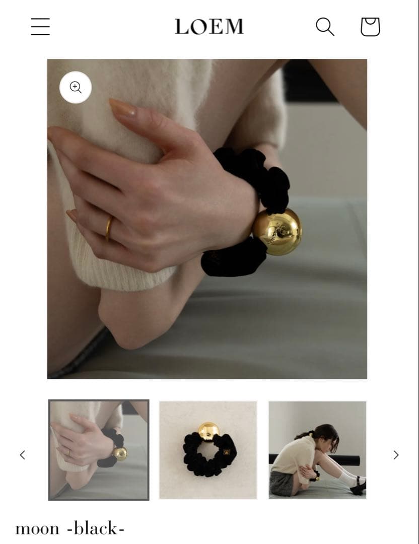 LOEM TOKYO ロエムトウキョウ　ブラックmoon シュシュ