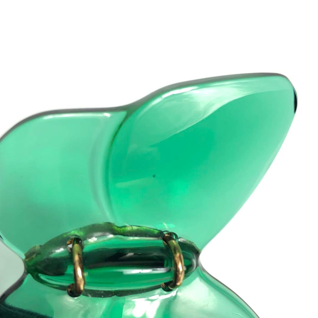 Baccarat バカラ ブローチ 蝶々 750 グリーン系 クリスタル 緑