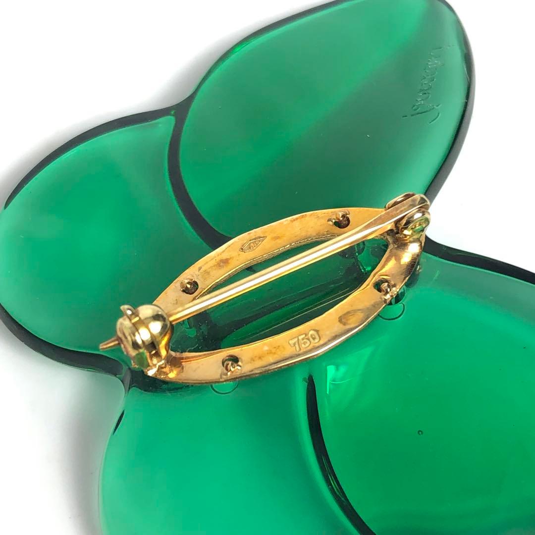 Baccarat バカラ ブローチ 蝶々 750 グリーン系 クリスタル 緑