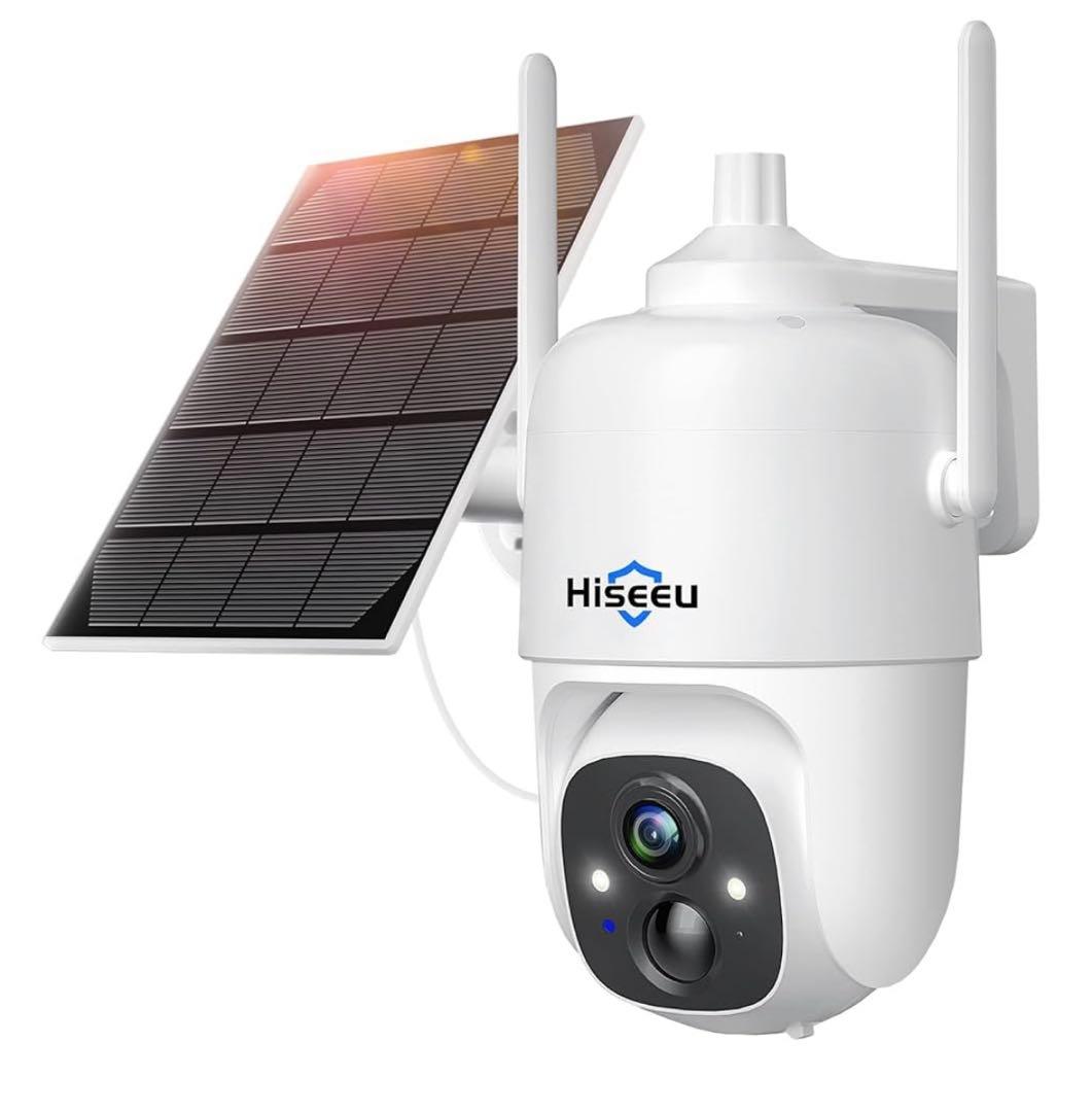 10037 Hiseeu防犯カメラソーラー ワイヤレス防犯カメラ