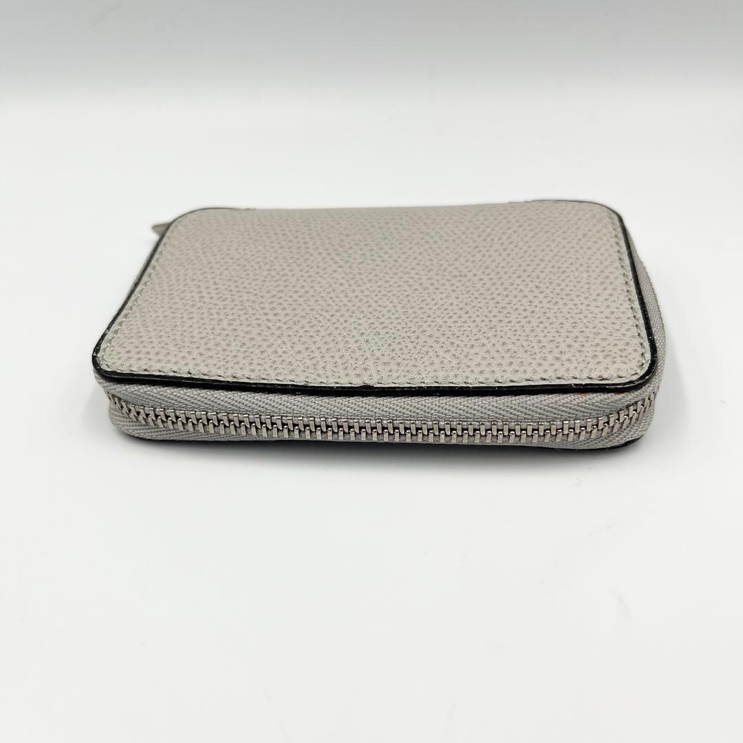 【美品】Valextra ラウンドジップ　ミニウォレット　ケース　グレー
