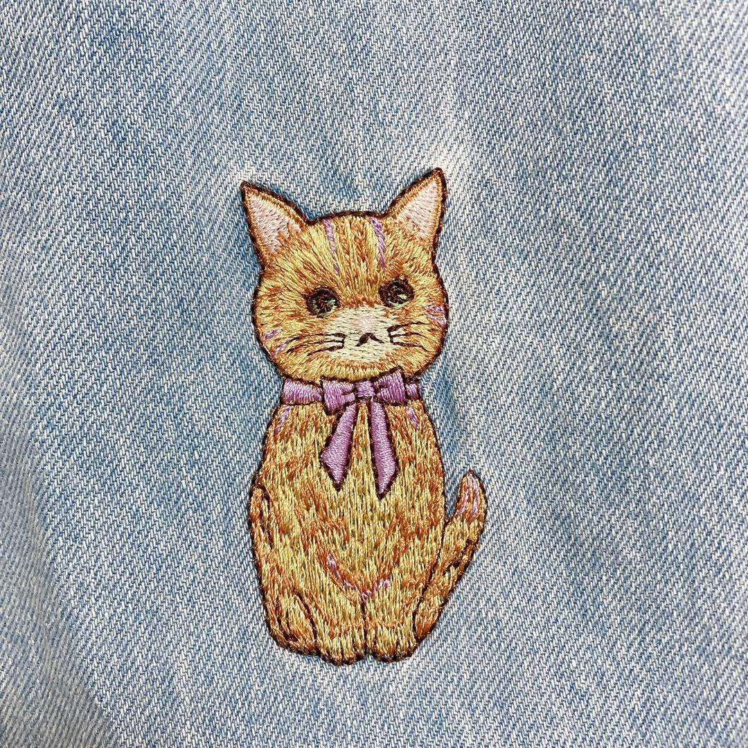yukiemon　おまもりデニムパンツ　うすめ　M　猫　くま　スイーツ