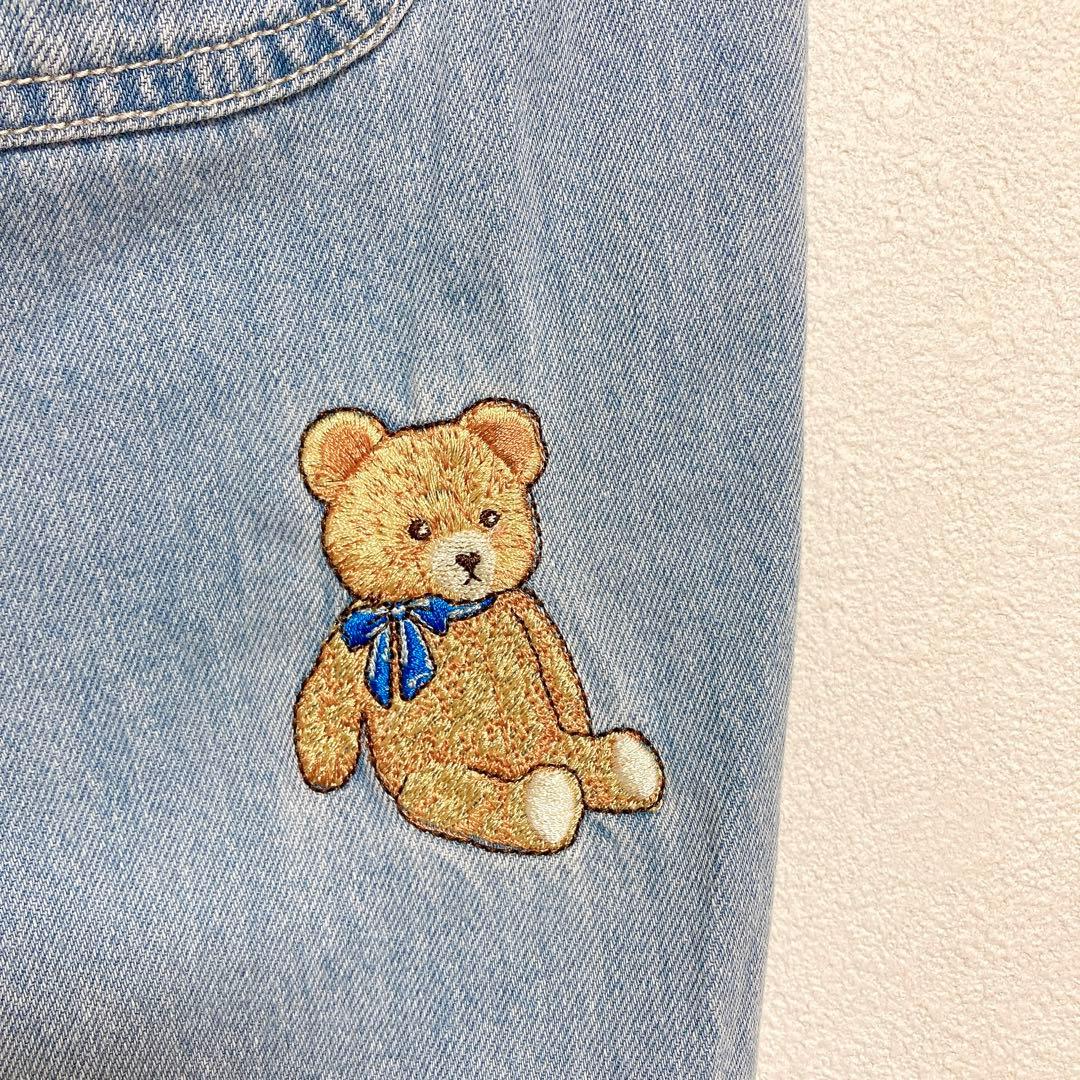 yukiemon　おまもりデニムパンツ　うすめ　M　猫　くま　スイーツ