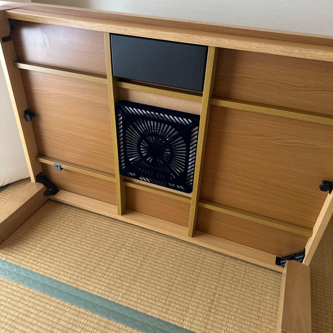 ナチュラルウッド 電気　こたつ 大きめテーブル　こたつテーブル