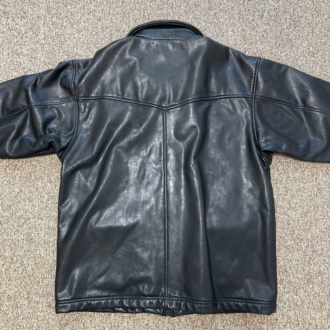 は*す様 90s Old adidas Fake leather jacket