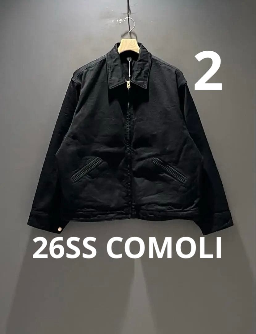 26SS COMOLI ブラックデニム ジップショートジャケット SIZE 2