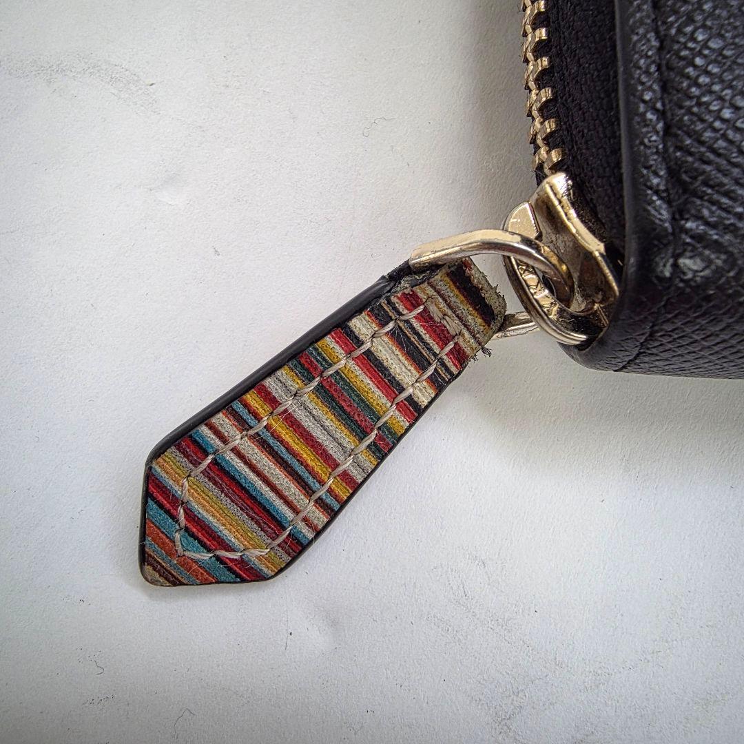 【極美品】 ポールスミス ジップストローグレイン2 長財布 ラウンドジップ