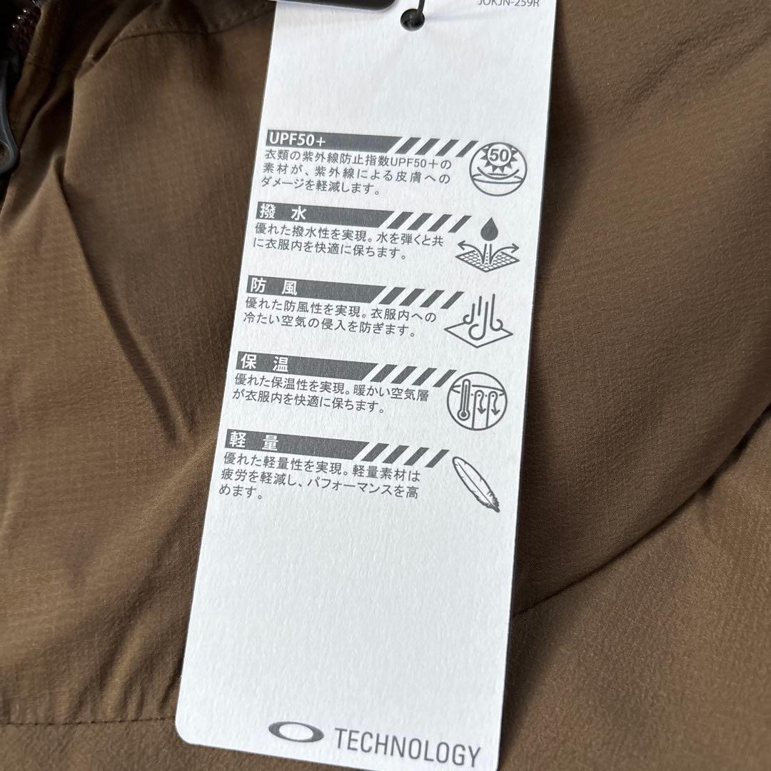 新品　オークリー　メンズ　撥水　軽量　中綿アウター　保温　ブラウン　XL