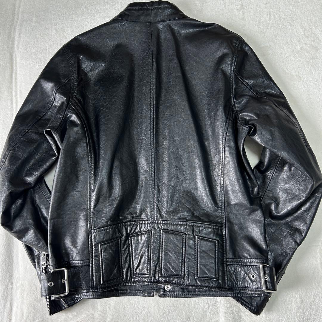 美品ディーゼル レザー シングルライダース ジャケット L レーシング 革ジャン