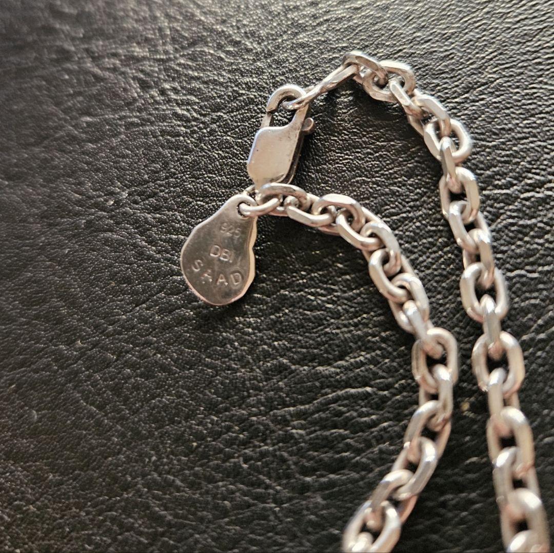 美品　SAAD サード 太角 4mm あずきチェーン オープンワークネックレス