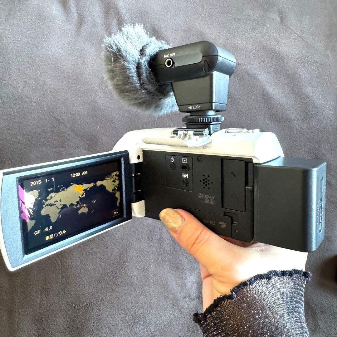 超美品SONYデジタルHDビデオカメラHDR-CX670専用マイク充電器付き白