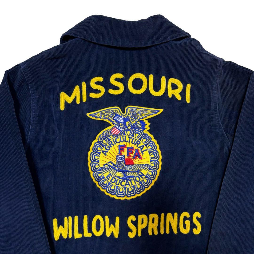 ［古着］FFAジャケット コーデュロイ 濃紺 希少 バッジ2個付き 90s