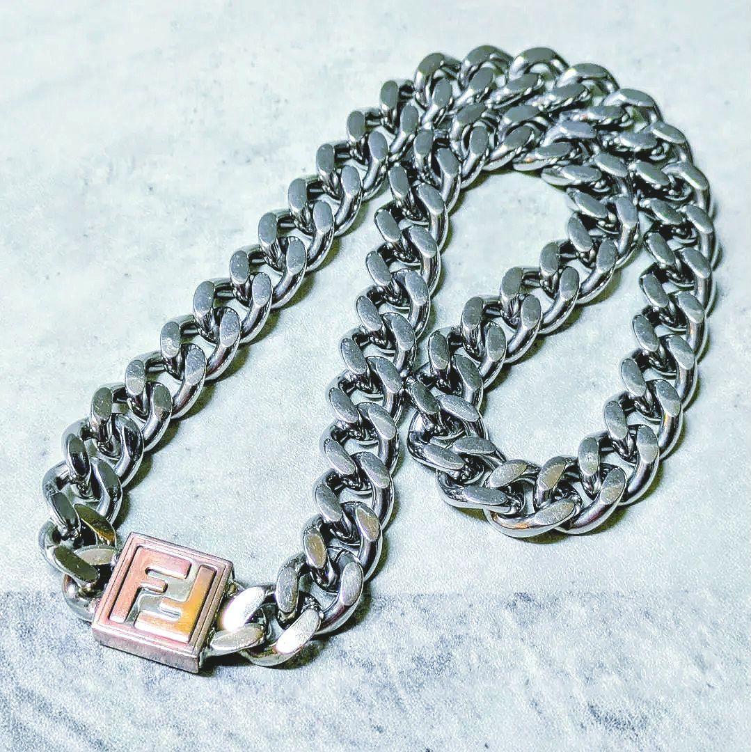FENDI フェンディ チェーンネックレス FFロゴ 喜平風