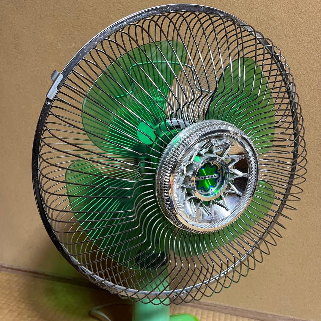 昭和レトロ　レトロポップ　グリーンファン　東芝扇風機　30cm ３枚ファン