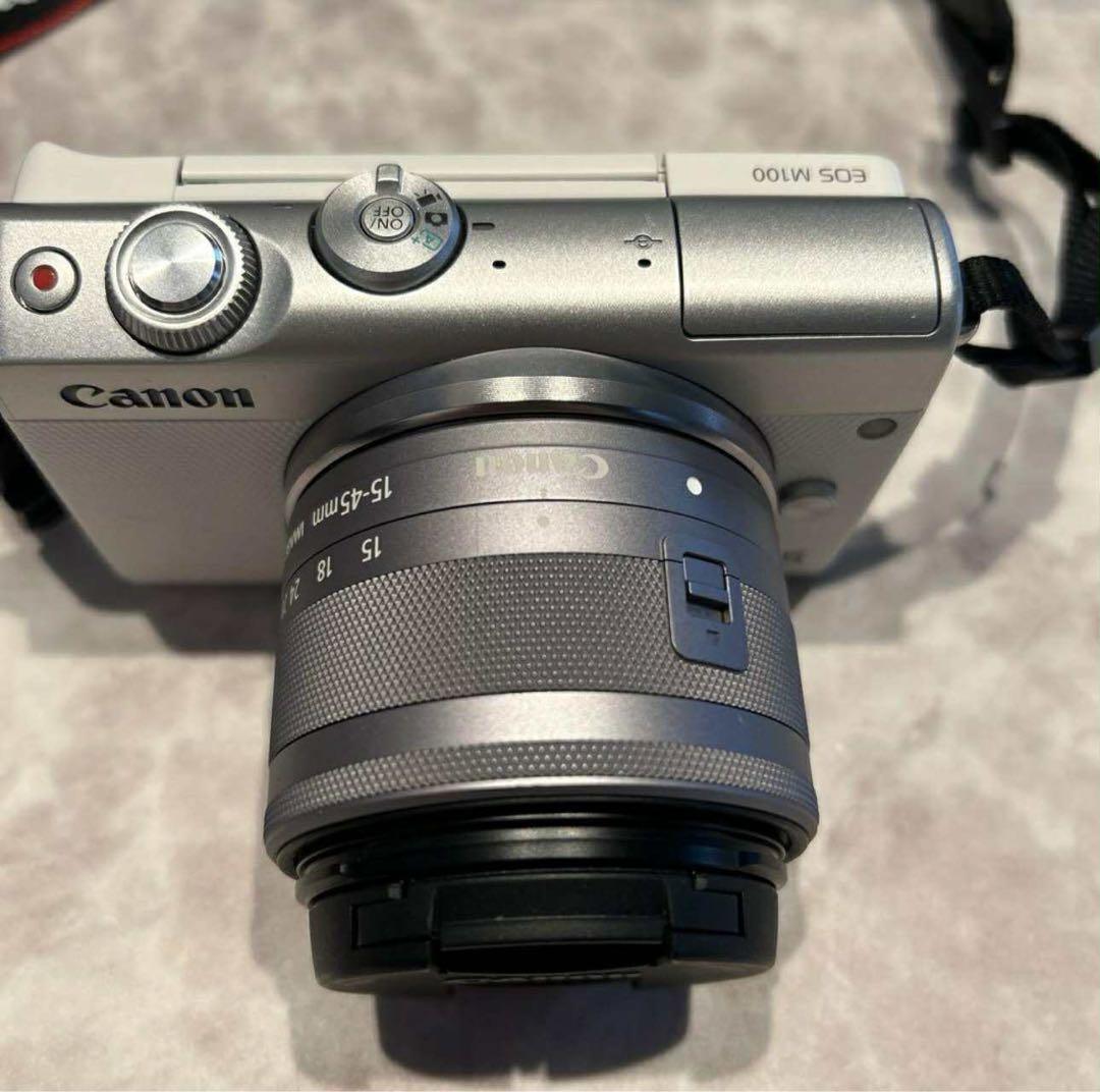 Canon EOS M100 レンズキット15-45mm IS STM ホワイト