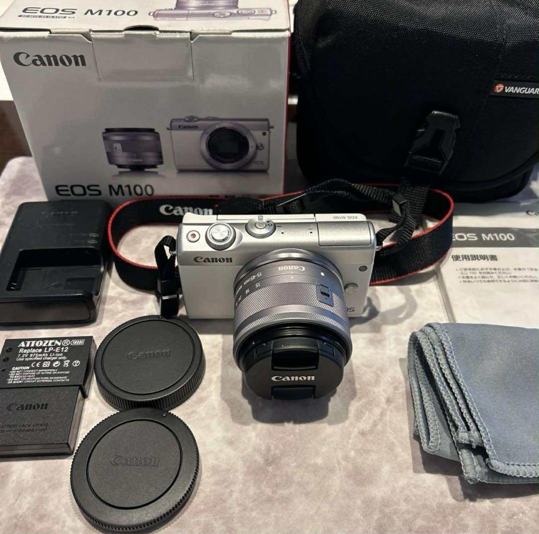 Canon EOS M100 レンズキット15-45mm IS STM ホワイト
