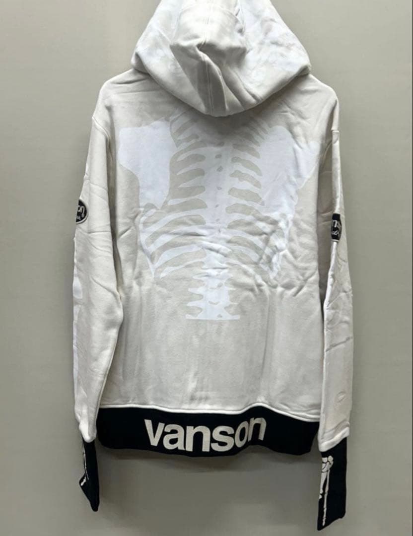 vanson スケルトンプリント フルジップパーカー XL