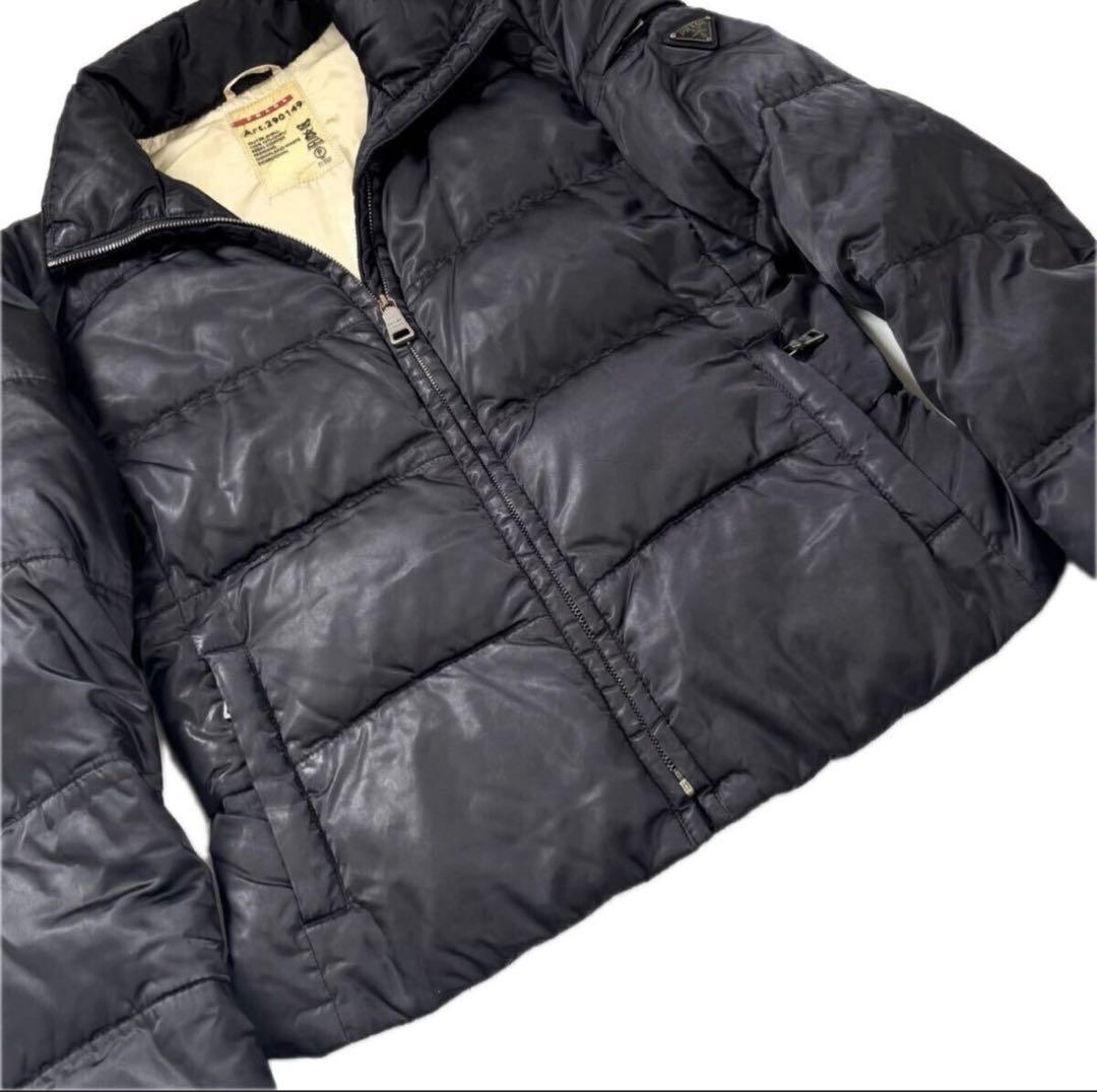PRADA ダウンジャケット ブラック サイズ40 短丈 三角ロゴ