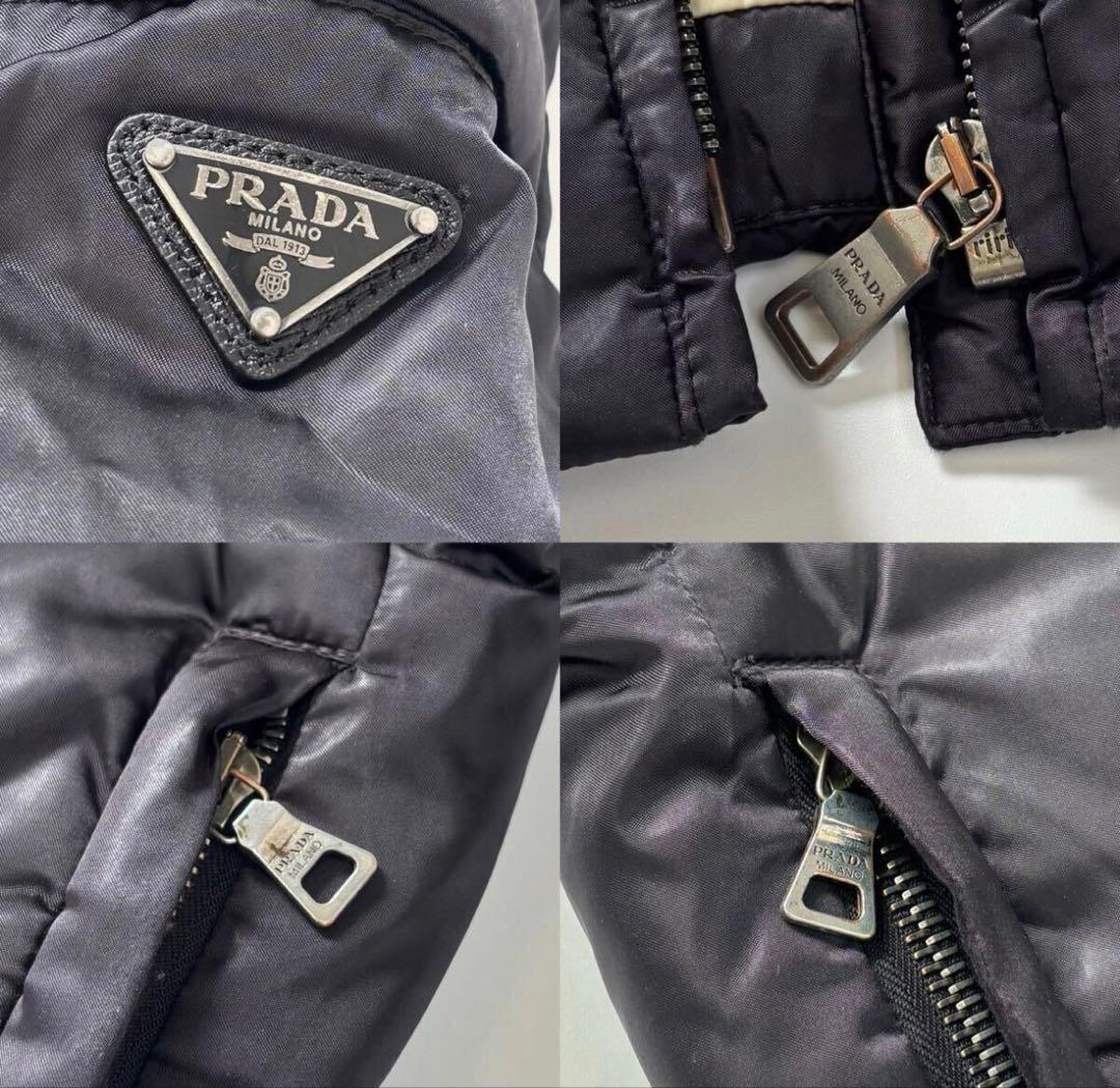 PRADA ダウンジャケット ブラック サイズ40 短丈 三角ロゴ