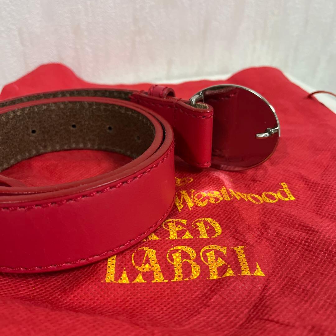 vivienne Westwoodバックル　ベルト　シルバー　レッド　レザー