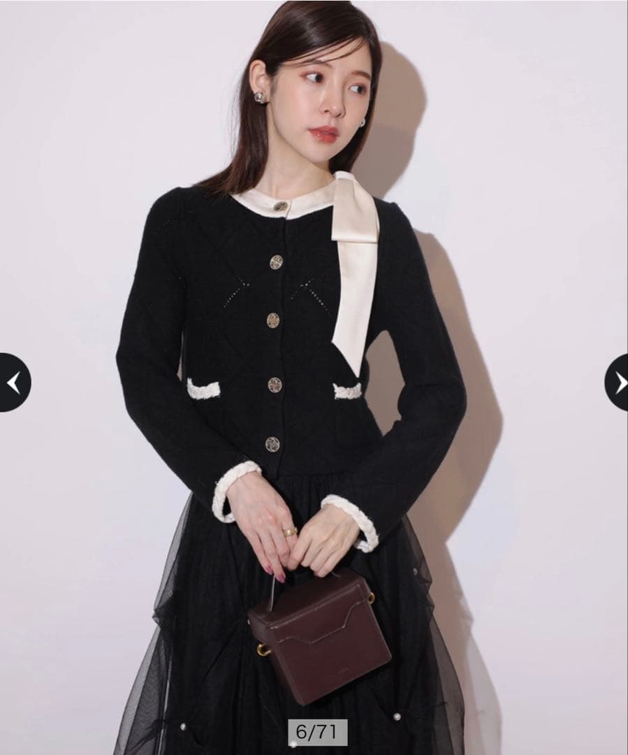 トップス Rirandture MARIEBELLE Ribbon Knit Jacket