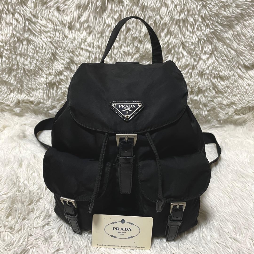 【美品】PRADA プラダ　リュック　バックパック　ナイロン　レディース　黒