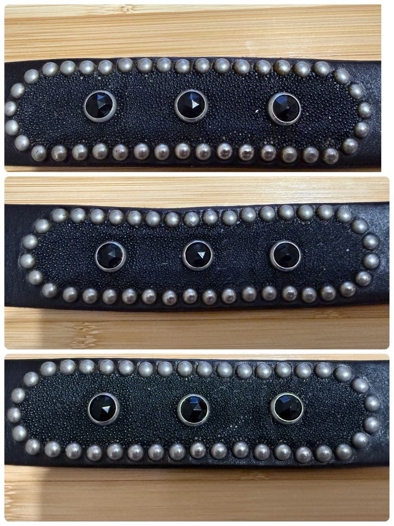 ⭐️美品⭐️HTC⭐️オーバルスティングレイ⭐️ブラックレザー&ブラックストーン⭐️36