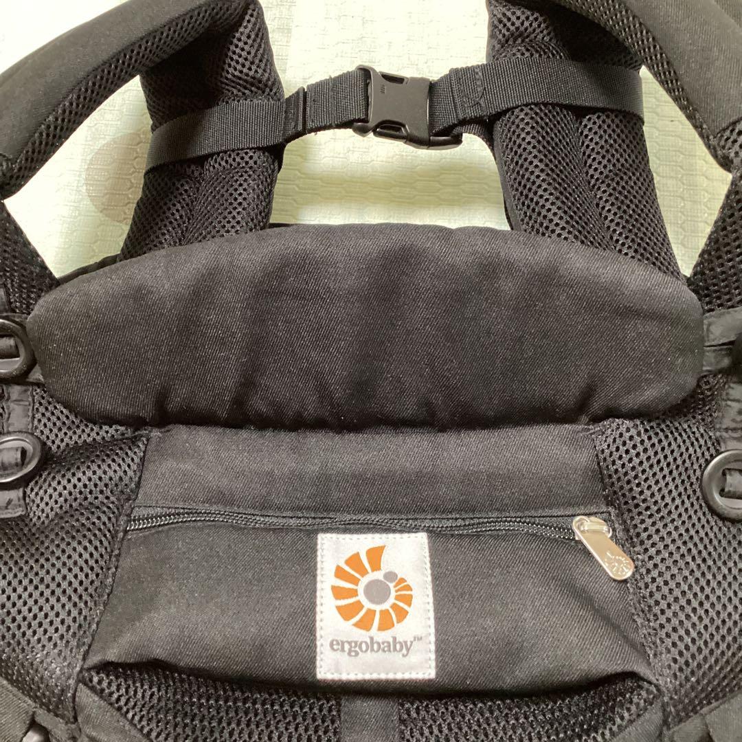 美品 エルゴ 抱っこ紐 オムニ360 クールエアー　ポーチ付　ブラック メッシュ