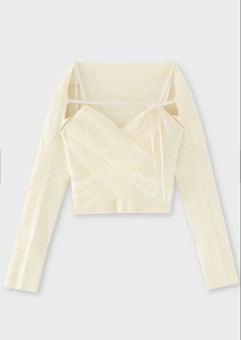 エムミーエメ　Tulle knit ensemble tops ivory