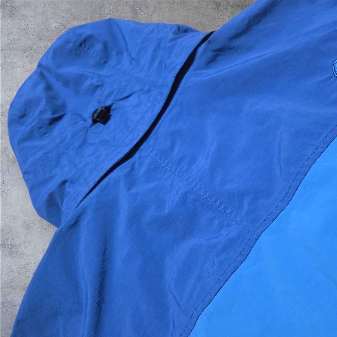 美品 テック系古着Marmotマウンテンパーカー現行ブルーネイビードローコードL