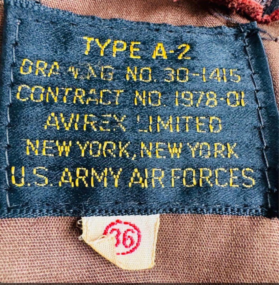 AVIREX アヴィレックス A-2 レザージャケット 36