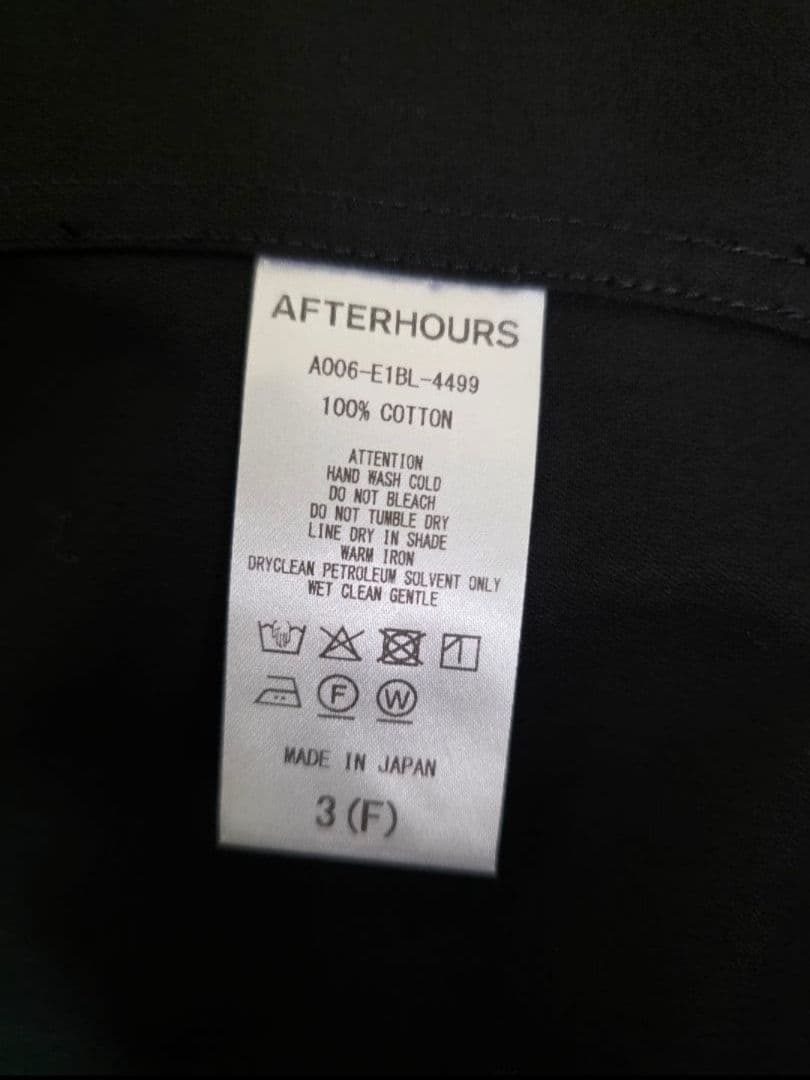 AFTERHOURS PLEATED BLOUZON 25SS 黒