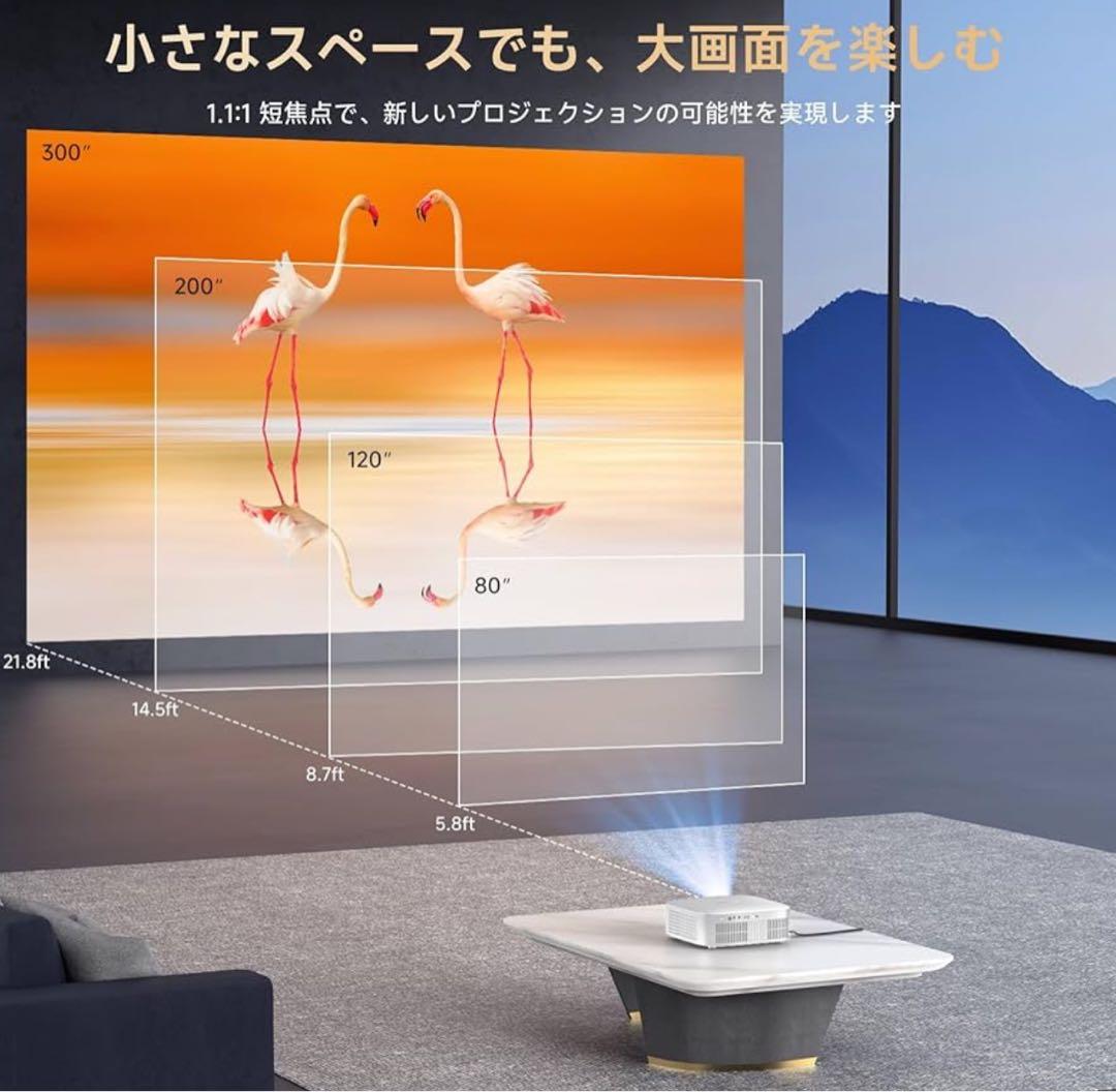 プロジェクター 1200ANSI TOFオートフォーカス 1:1 投影比率