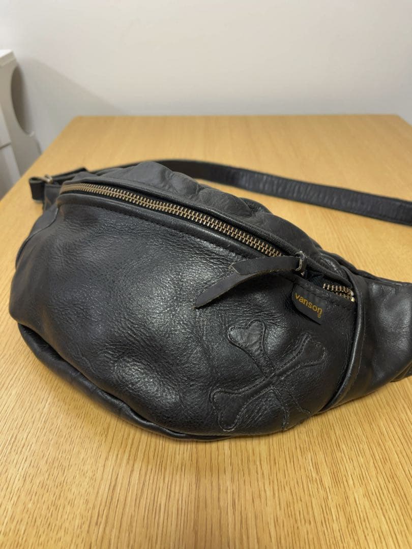 【VANSON×BACKDROP】別注 クロスボーン ファニーパック ブラック
