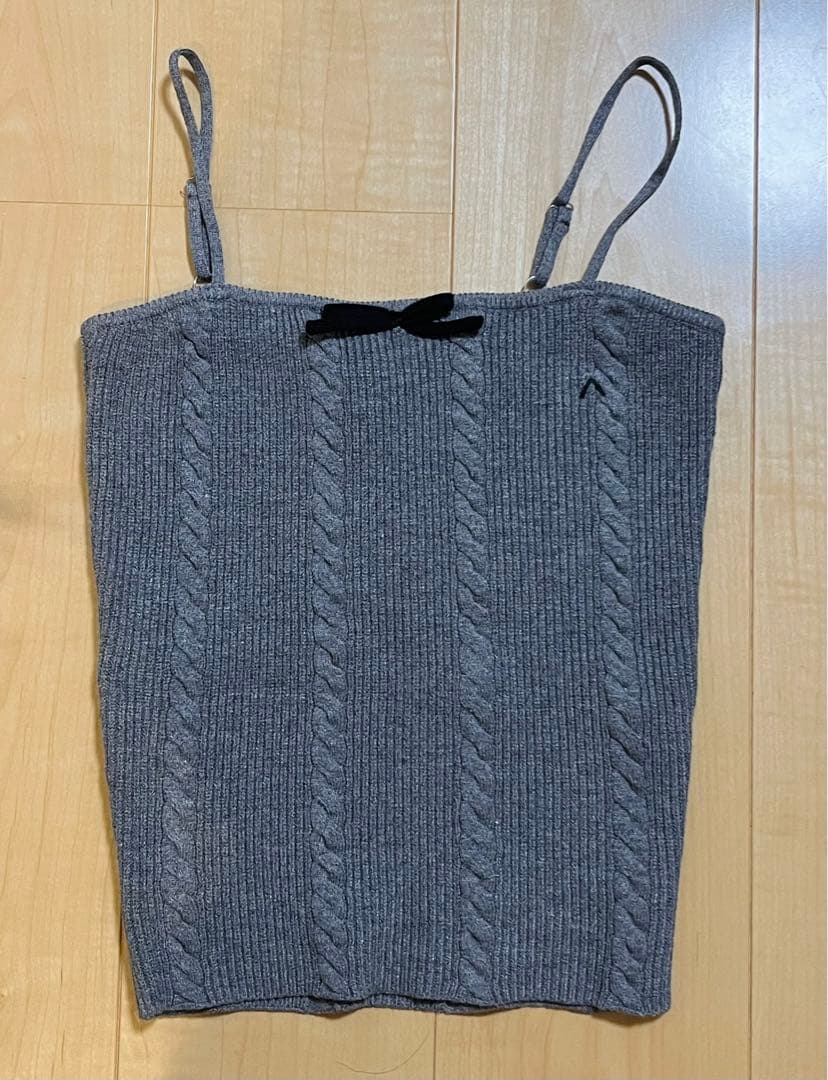 andmary　アンドマリー Sharon ribbon tops　gray