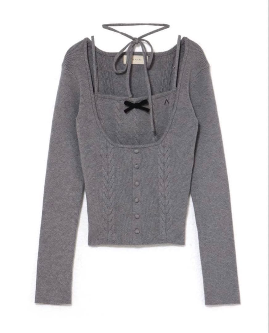 andmary　アンドマリー Sharon ribbon tops　gray