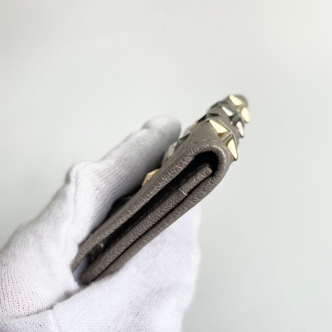 JIMMY CHOO 名刺入れ カードケース NELLO ライトカーキ