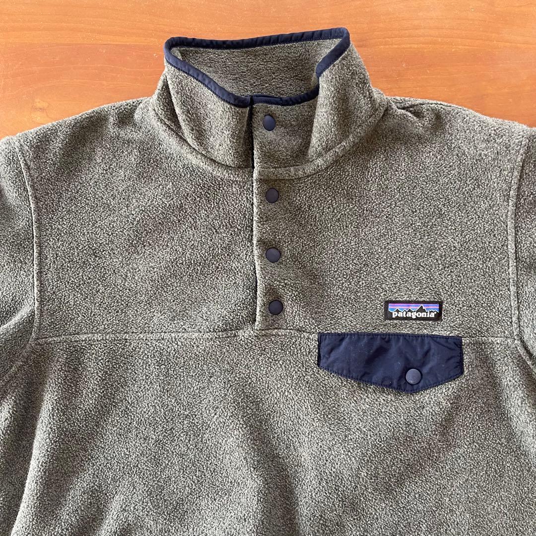 Patagonia Snap-Tフリース★ネイビー×グレーレディースM柴田ひかり