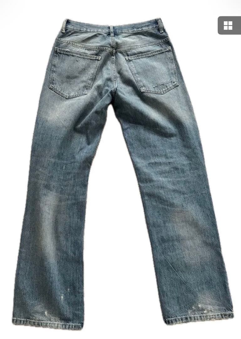 ZARA ダメージ加工　ラインストーン　ワイドレッグ　デニムパンツ　36 新品