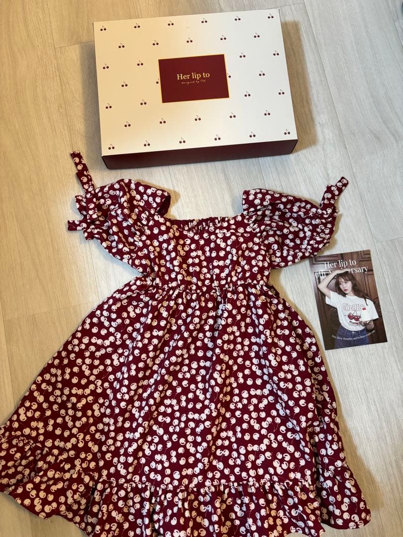 Herlipto ベビー　キッズ　ワンピース　90サイズチェリーワンピース