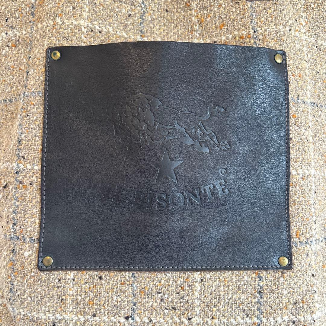 IL BISONTEイルビゾンテ ウール本革 チェックトートバッグ ベージュ