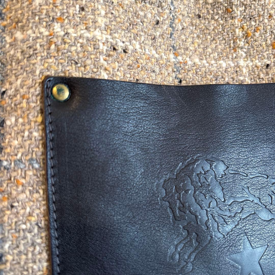 IL BISONTEイルビゾンテ ウール本革 チェックトートバッグ ベージュ